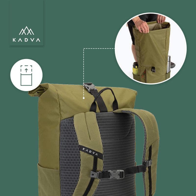 Rucsacul urban KADVA Companion 20 l kaki 18