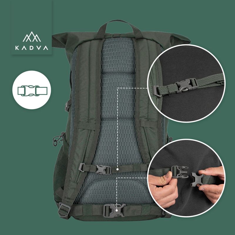 Rucsac de oraș KADVA CityQuest 22 l verde 22