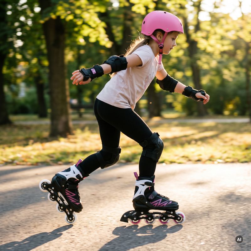 Patine cu role pentru copii ATTABO 2 w 1 Kylo roz 6
