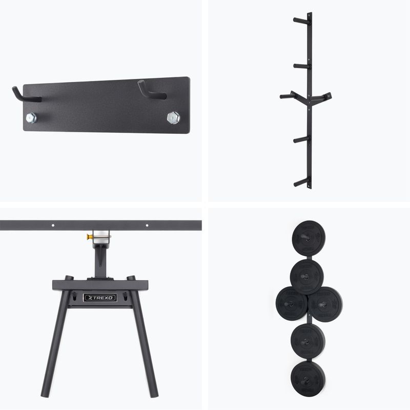 Aparat de perete XTREXO Mercury cu bancă și suport de discuri negru 9