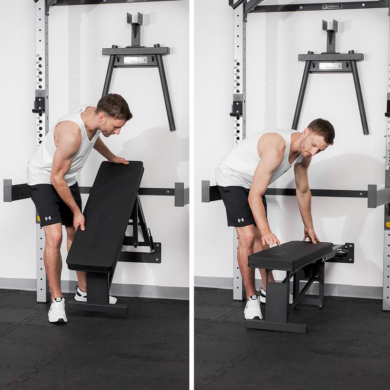 Aparat de perete XTREXO Mercury cu bancă și suport de discuri negru 13