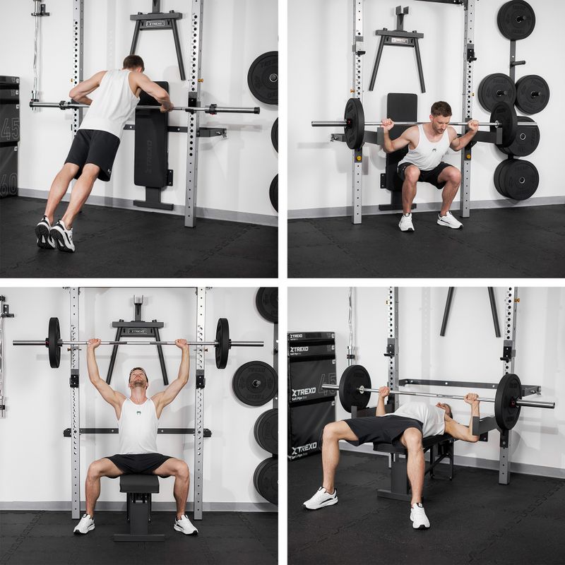 Aparat de perete XTREXO Mercury cu bancă și suport de discuri negru 15