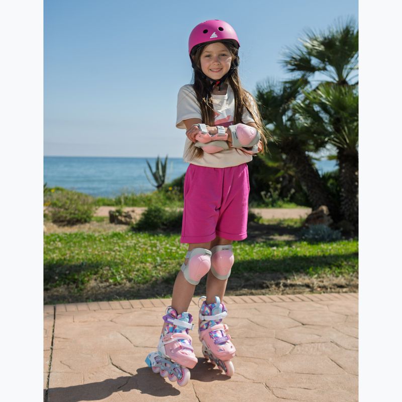 Patine în linie pentru copii ATTABO Flashled reglabil roz 14
