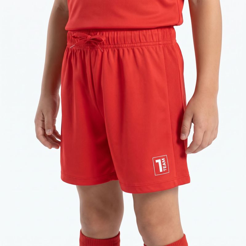 Set fotbal pentru copii OneTeam Precision Set tricou și pantaloni scurți roșu 4