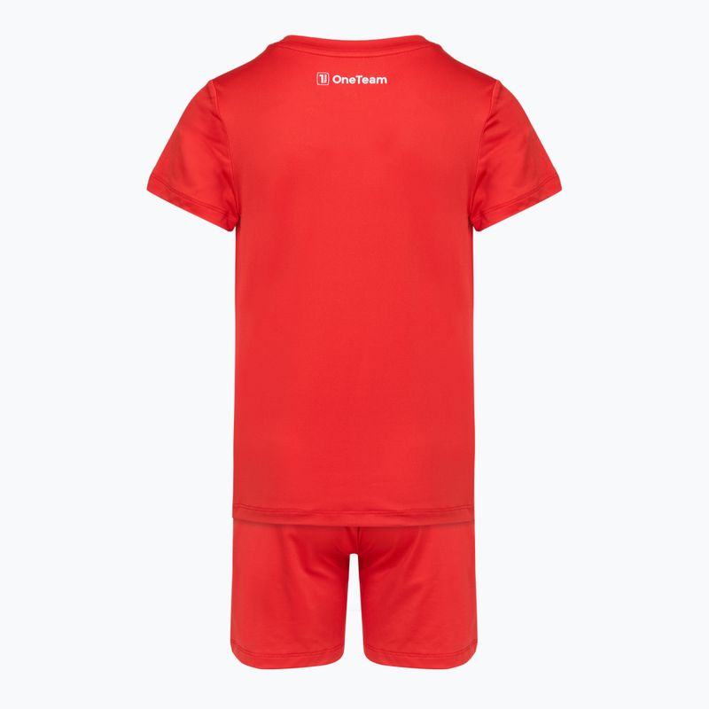 Set fotbal pentru copii OneTeam Precision Set tricou și pantaloni scurți roșu 7