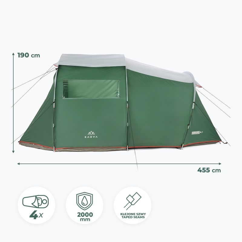 Cort de camping pentru 4 persoane KADVA Kavio 4 verde 4
