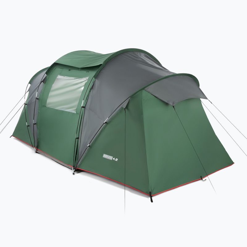 Cort de camping pentru 4-persoane KADVA Kavio 4.2 verde 2