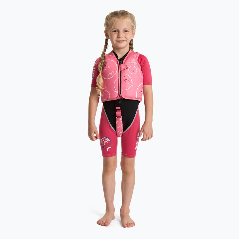 Vestă de siguranță pentru copii AQUASTIC Junior roz 3
