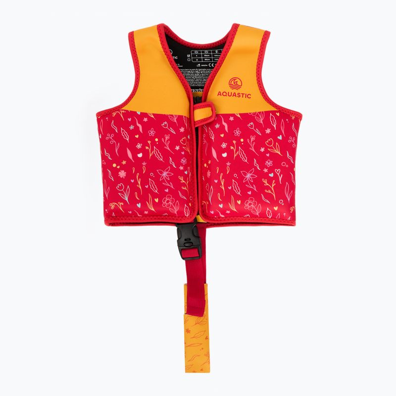 Vestă de siguranță pentru copii AQUASTIC Junior roz/galben