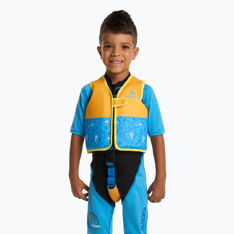 Vestă de siguranță pentru copii AQUASTIC Junior albastru 2