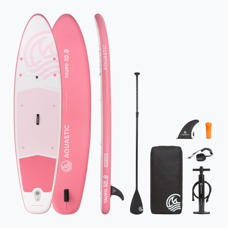 Set placă SUP gonflabilă AQUASTIC Taupo 10'8" allround pink