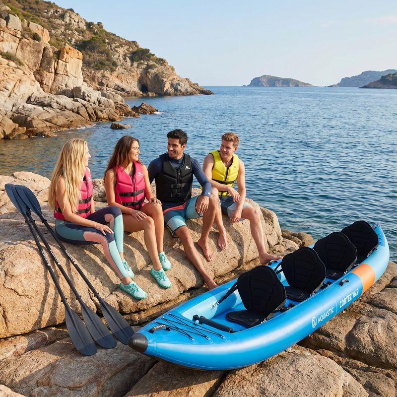 Caiac gonflabil 4-osobowy AQUASTIC Cortez 16'9" hybrid blue 21