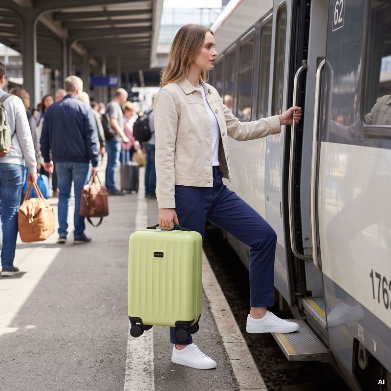 Valiză de călătorie pentru cabină Kadva Domingo Lime 16