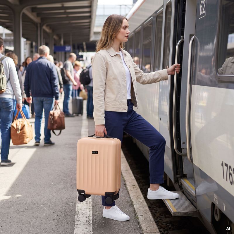 Valiză de călătorie pentru cabină Kadva Domingo Pink 15