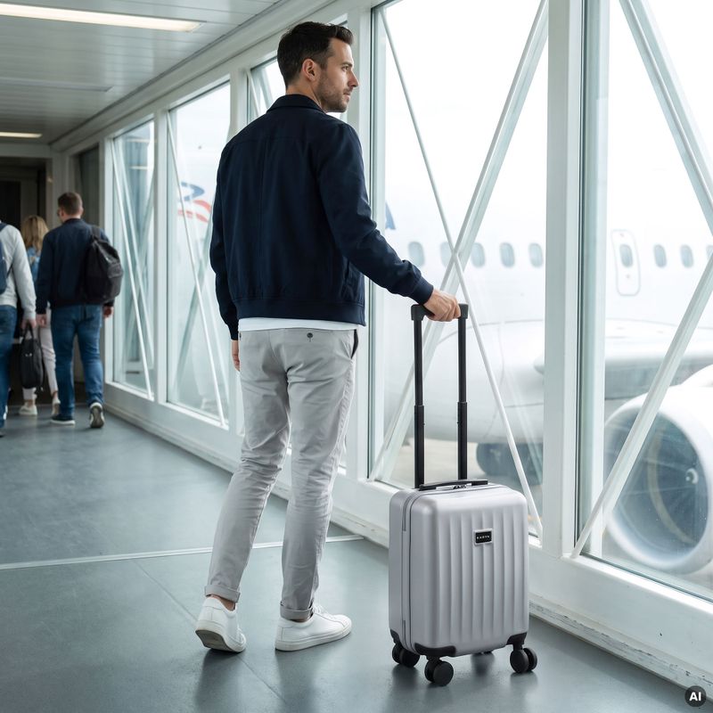 Valiză de călătorie pentru cabină Kadva Domingo Silver 15