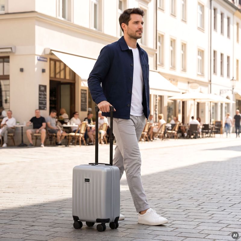 Valiză de călătorie pentru cabină Kadva Domingo Silver 17