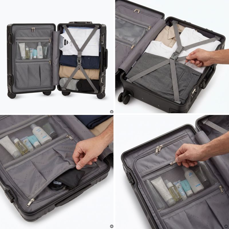 Valiză de călătorie medie Kadva Tigre 64l Black 8