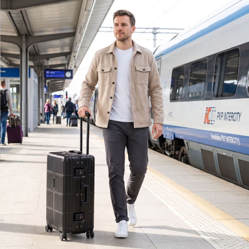 Valiză de călătorie medie Kadva Tigre 64l Black 16