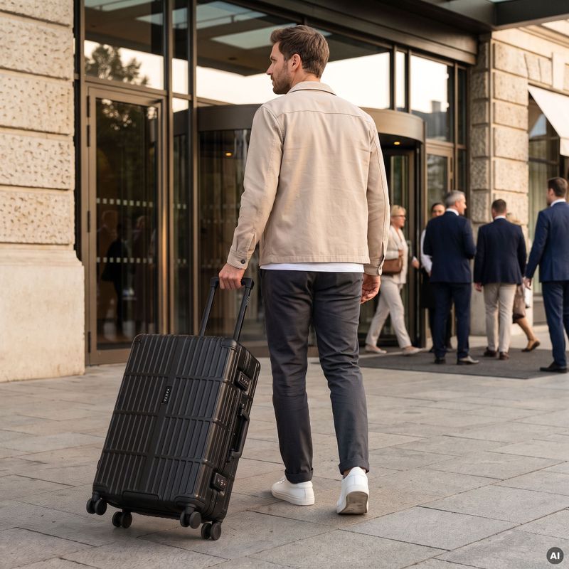 Valiză de călătorie medie Kadva Tigre 64l Black 17