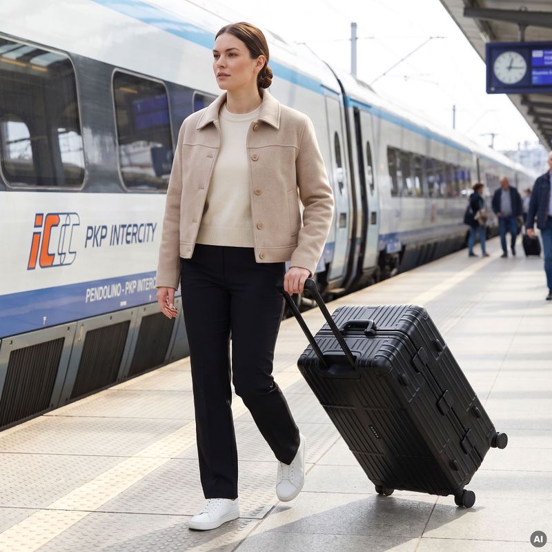 Valiză de călătorie mare Kadva Tigre 96l Black 16