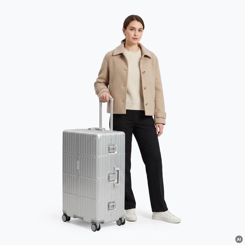 Valiză de călătorie mare Kadva Tigre 96l Silver 2