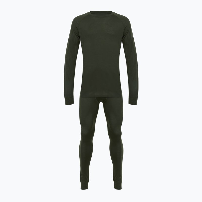 Set lenjerie termică pentru bărbați WOOLCANO Merino 100% SET0540 verde 11
