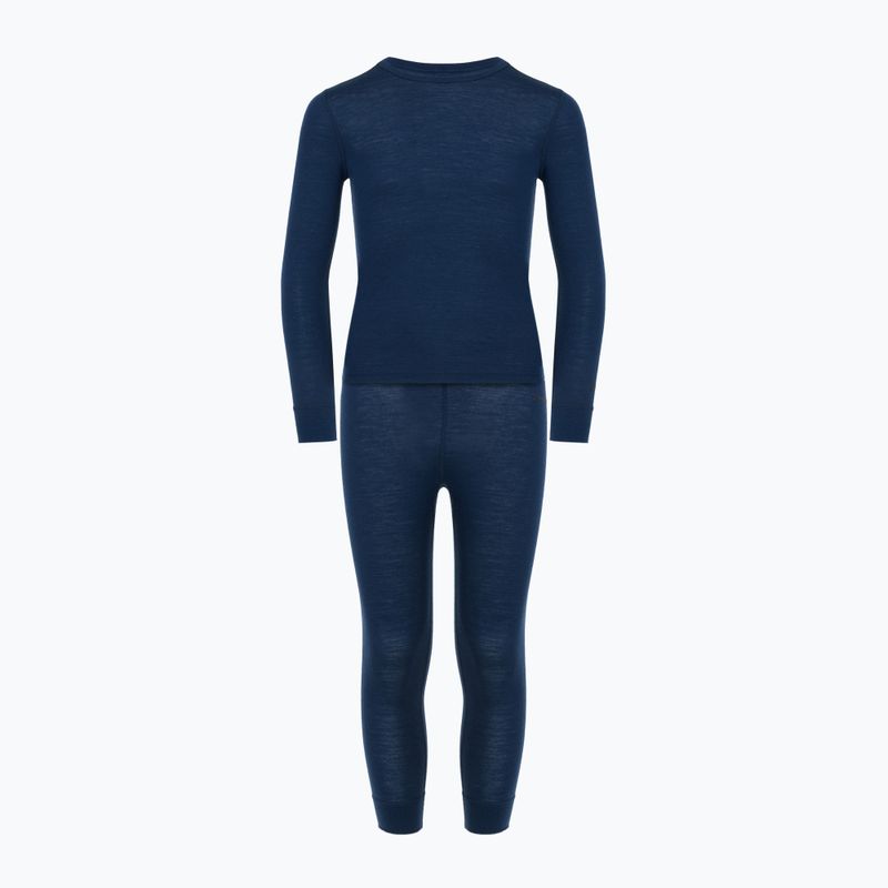 Set de lenjerie termică pentru copii WOOLCANO Merino 100% SET0683 albastru închis 2