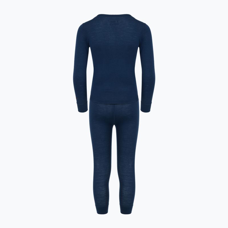 Set de lenjerie termică pentru copii WOOLCANO Merino 100% SET0683 albastru închis 3