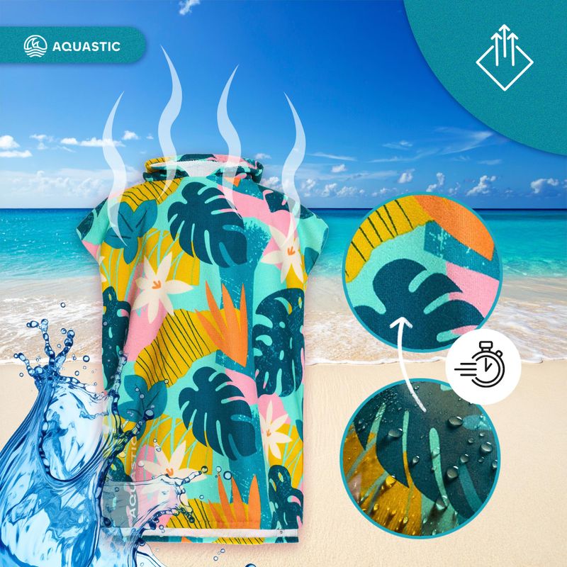 Poncho pentru copii AQUASTIC Sunny JR flori 14