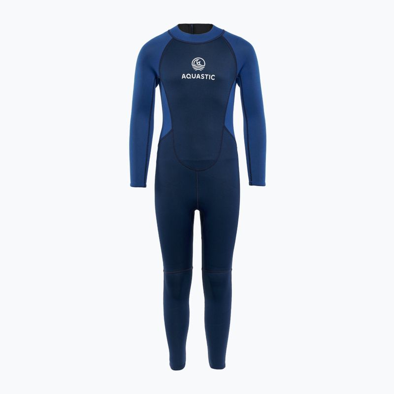 Spumă de înot pentru copii AQUASTIC Wavey LG Jrb 2 mm albastru marin/albastru 3