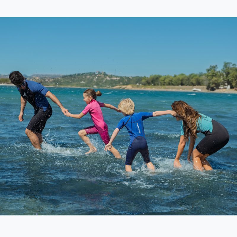 Spumă de înot pentru copii AQUASTIC Wavey Jrb 2 mm albastru marin/albastru 10