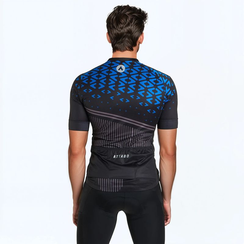 Tricou de ciclism pentru bărbați ATTABO Tevi negru/albastru 2