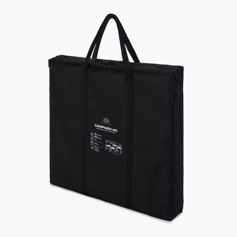 Masă pliabilă de camping + scaune KADVA CAMPtable set pentru 4-6 persoane gri 19