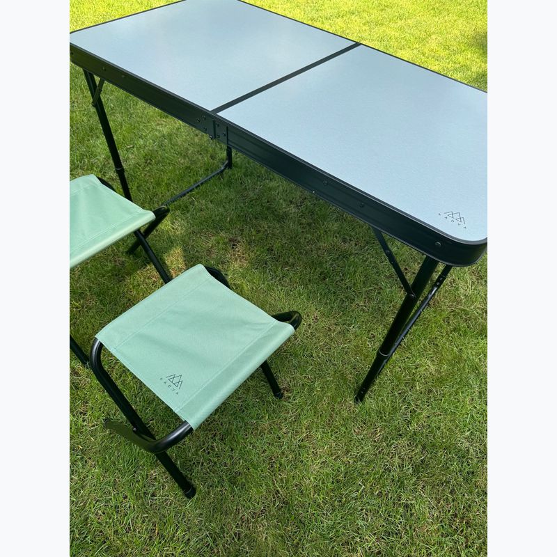 Masă pliabilă de camping + scaune KADVA CAMPtable set pentru 4-6 persoane gri 8