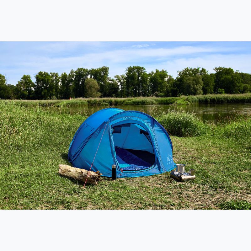 Cort de camping pentru 3-persoane KADVA Tartuga 3 albastru 2