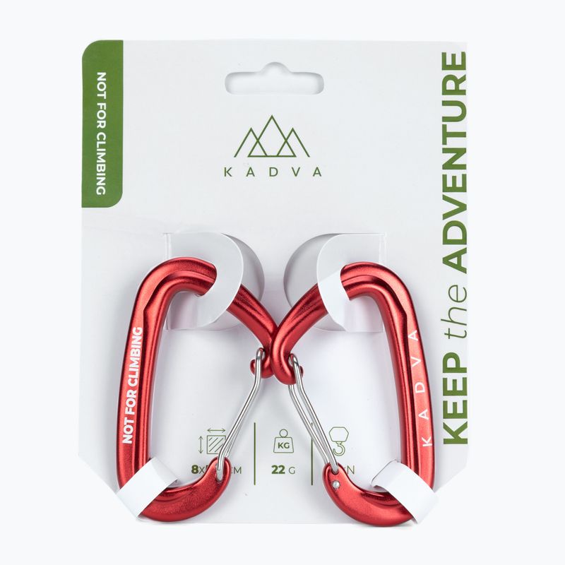 Carabinier pentru montarea hamacului KADVA Hammock Carabinier roșu 6
