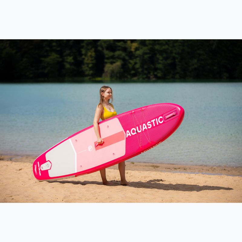 Set placă SUP gonflabilă AQUASTIC Perth 9'10" pink 18