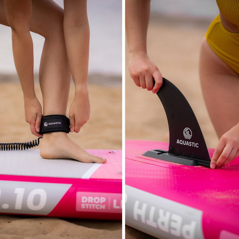Set placă SUP gonflabilă AQUASTIC Perth 9'10" pink 21