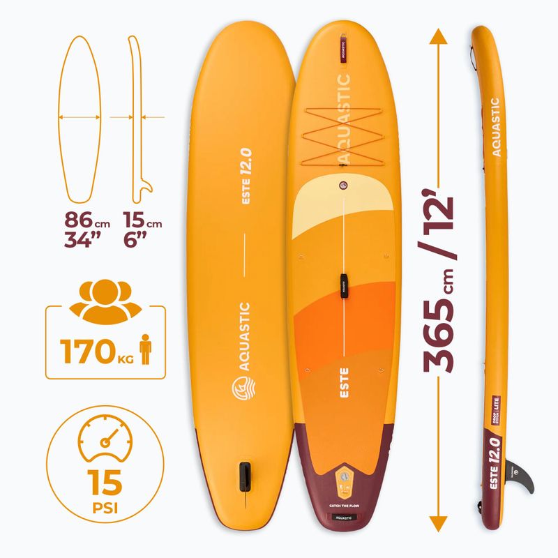 Set placă SUP gonflabilă AQUASTIC This 12'0" orange 26