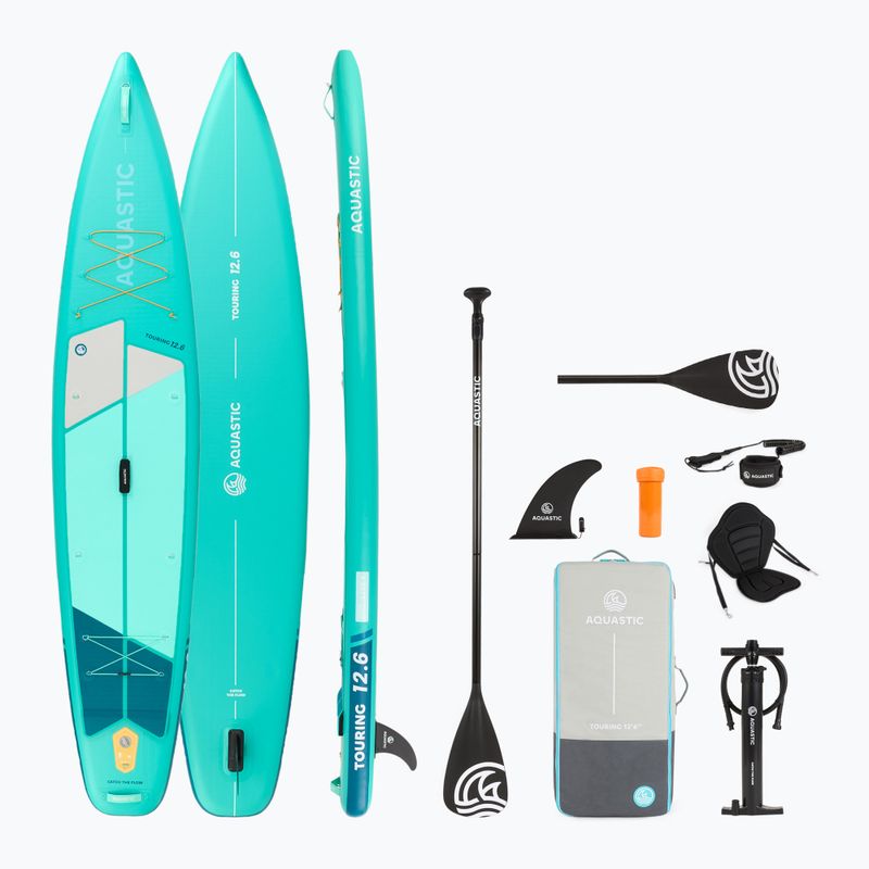 Placă SUP AQUASTIC Touring 12'6" verde
