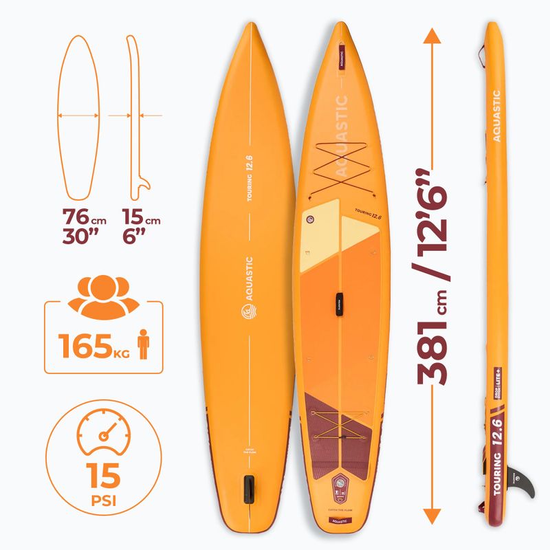 Placă SUP AQUASTIC Touring 12'6" portocaliu 20