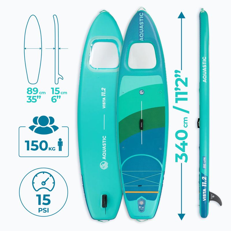 Set placă SUP gonflabilă AQUASTIC Vista 11'2" green 21