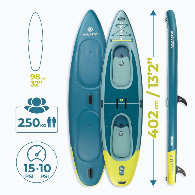 Caiac/SUP hibrid AQUASTIC Raglan 13'2" verde 19