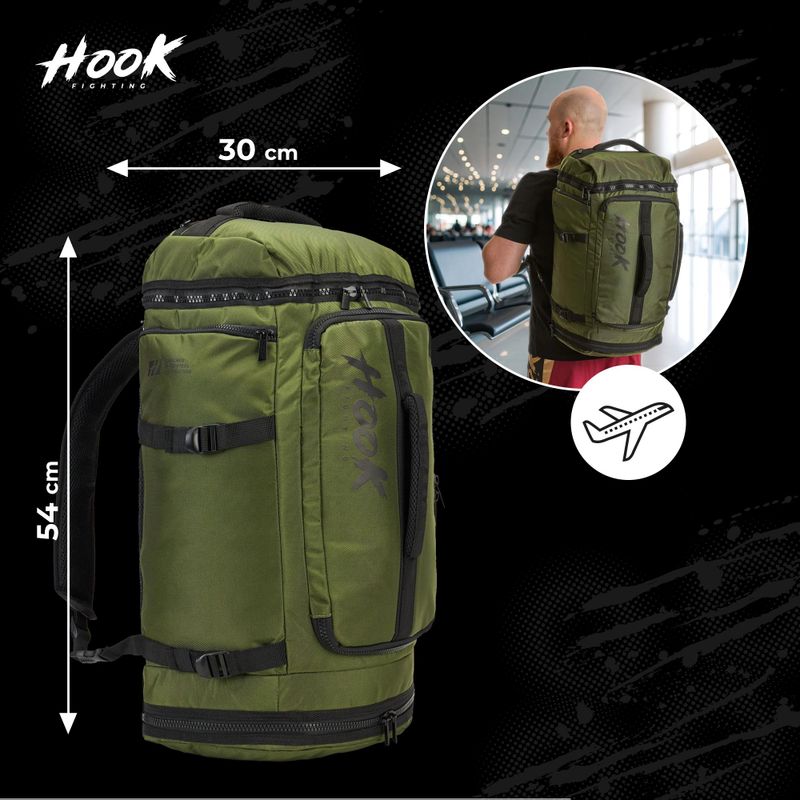 Rucsac HOOK FIGHTING Training 2w1 Duffel Bag 30 l zielony 17