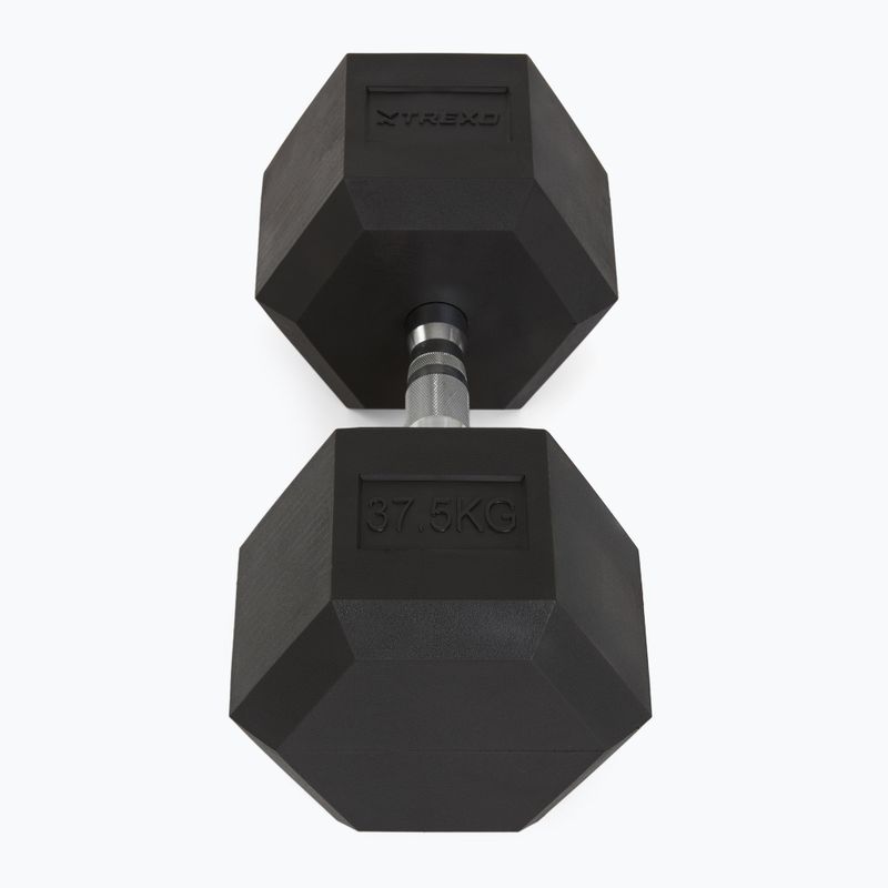 Halteră cauciucată TREXO Hex 37.5 kg 3
