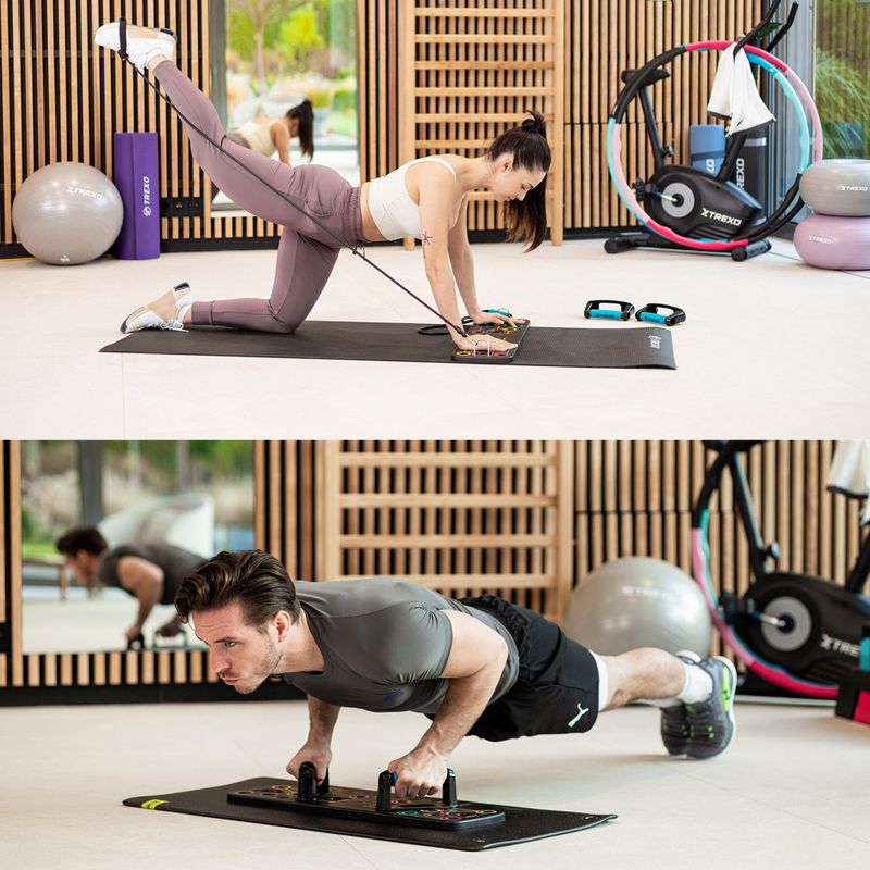 Platformă multifuncțională cu mânere și extensorXTREXO pliabilă TXO-B4Z045-BK negru 6