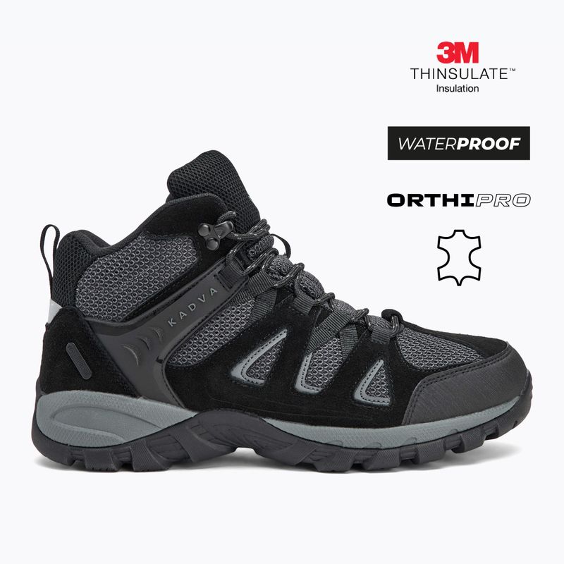 Încălțăminte de drumeție pentru bărbați KADVA Traver Mid WaterProof negru 2