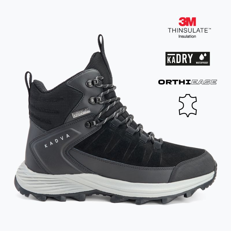 Încălțăminte de drumeție pentru bărbați KADVA Ascent Mid WaterProof negru 2