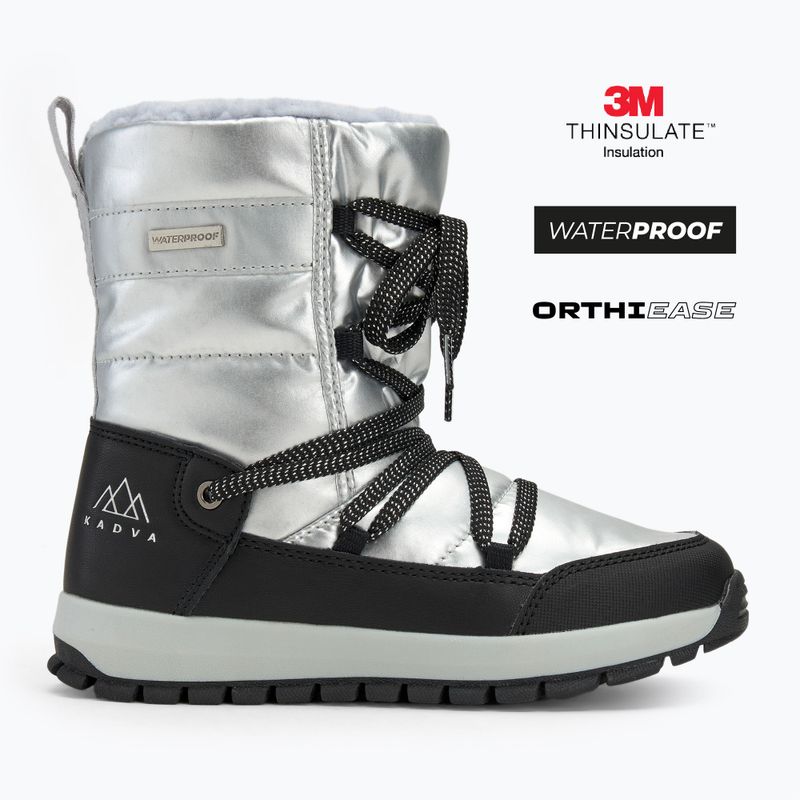 Cizme de zăpadă pentru copii KADVA Haven WaterProof Jrg 3M Thinsulate argintiu 2