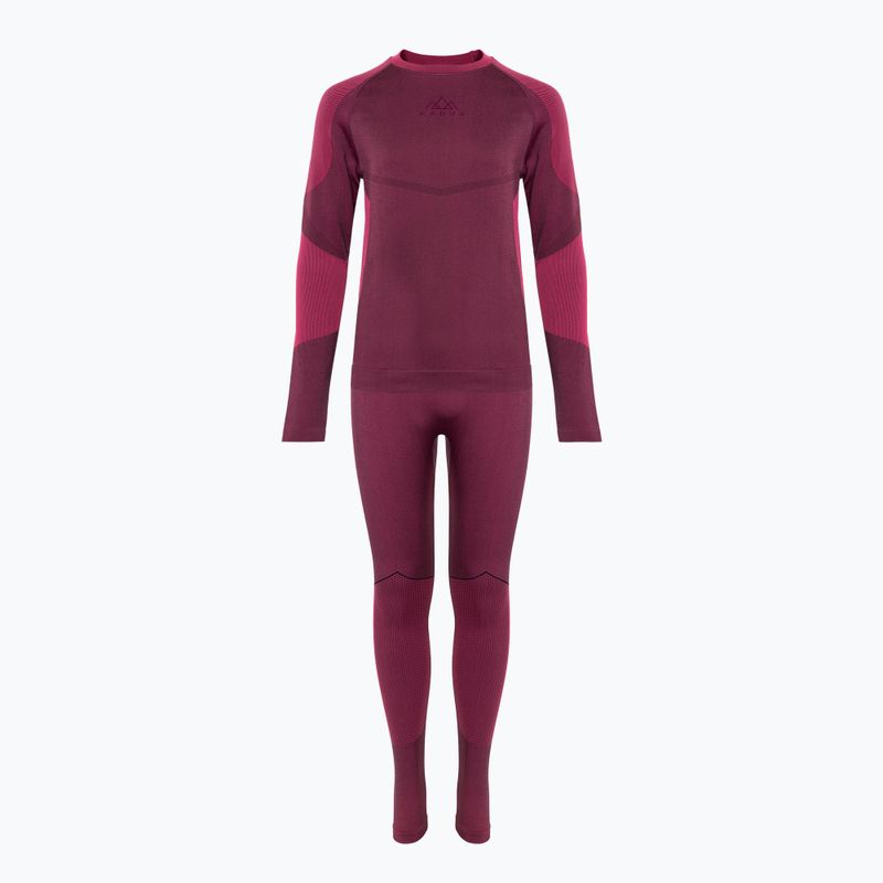 Set complet de lenjerie termică pentru copii KADVA Frosty Jrg Set fără cusături roz 9